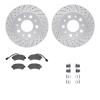 2212-40084 Geoperformance Drilled/Slotted Rotors w/Heavy-Duty Pads Kit & Hardware, 2014-2021 Mopar, Position: Rear - image 1