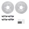 2212-42032 Geoperformance Drilled/Slotted Rotors w/Heavy-Duty Pads Kit & Hardware, 1990-1999 Mopar, Position: Front - image 1