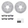 2212-42040 Geoperformance Drilled/Slotted Rotors w/Heavy-Duty Pads Kit & Hardware, 1999-2006 Mopar, Position: Front - image 1