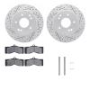 2212-47004 Geoperformance Drilled/Slotted Rotors w/Heavy-Duty Pads Kit & Hardware, 1963-1982 GM, Position: Rear, Front - image 1