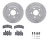 2212-47011 Geoperformance Drilled/Slotted Rotors w/Heavy-Duty Pads Kit & Hardware, 1990-1993 GM, Position: Front - image 1