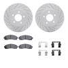 2212-47051 Geoperformance Drilled/Slotted Rotors w/Heavy-Duty Pads Kit & Hardware, 2002-2007 GM, Position: Front - image 1