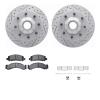 2212-48007 Geoperformance Drilled/Slotted Rotors w/Heavy-Duty Pads Kit & Hardware, 1994-1995 GM, Position: Front - image 1