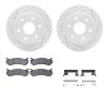 2212-48008 Geoperformance Drilled/Slotted Rotors w/Heavy-Duty Pads Kit & Hardware, 1999-2008 GM, Position: Front - image 1