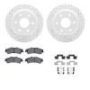 2212-48010 Geoperformance Drilled/Slotted Rotors w/Heavy-Duty Pads Kit & Hardware, 2003-2007 GM, Position: Rear - image 1