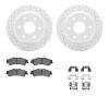 2212-48012 Geoperformance Drilled/Slotted Rotors w/Heavy-Duty Pads Kit & Hardware, 1999-2007 GM, Position: Rear - image 1