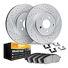 2212-48014 Geoperformance Drilled/Slotted Rotors w/Heavy-Duty Pads Kit & Hardware, 1990-2002 GM, Position: Front