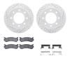 2212-48016 Geoperformance Drilled/Slotted Rotors w/Heavy-Duty Pads Kit & Hardware, 1999-2009 GM, Position: Rear - image 1