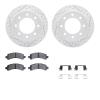 2212-48019 Geoperformance Drilled/Slotted Rotors w/Heavy-Duty Pads Kit & Hardware, 2003-2020 GM, Position: Rear - image 1
