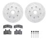2212-48023 Geoperformance Drilled/Slotted Rotors w/Heavy-Duty Pads Kit & Hardware, 1992-2002 GM, Position: Front - image 1
