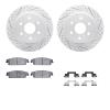 2212-48043 Geoperformance Drilled/Slotted Rotors w/Heavy-Duty Pads Kit & Hardware, 2007-2014 GM, Position: Rear - image 1