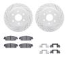 2212-48061 Geoperformance Drilled/Slotted Rotors w/Heavy-Duty Pads Kit & Hardware, 2014-2020 GM, Position: Rear - image 1