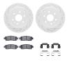 2212-48064 Geoperformance Drilled/Slotted Rotors w/Heavy-Duty Pads Kit & Hardware, 2007-2017 GM, Position: Rear - image 1