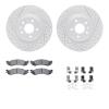 2212-54001 Geoperformance Drilled/Slotted Rotors w/Heavy-Duty Pads Kit & Hardware, 2010-2010 Ford/Lincoln/Mercury/Mazda, Positio - image 1