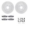 2212-54002 Geoperformance Drilled/Slotted Rotors w/Heavy-Duty Pads Kit & Hardware, 2009-2010 Ford/Lincoln/Mercury/Mazda, Positio - image 1