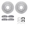 2212-67002 Geoperformance Drilled/Slotted Rotors w/Heavy-Duty Pads Kit & Hardware, Fits Select Infiniti/Nissan, Position: Front - image 1