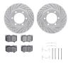 2212-76001 Geoperformance Drilled/Slotted Rotors w/Heavy-Duty Pads Kit & Hardware, 2000-2002 Lexus/Toyota/Scion, Position: Front - image 1