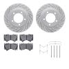2212-76005 Geoperformance Drilled/Slotted Rotors w/Heavy-Duty Pads Kit & Hardware, Fits Select Lexus/Toyota/Scion, Position: Fro - image 1