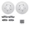 2212-99071 Geoperformance Drilled/Slotted Rotors w/Heavy-Duty Pads Kit & Hardware, 1986-1993 Ford/Lincoln/Mercury/Mazda, Positio - image 1