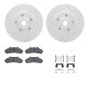 2212-99085 Geoperformance Drilled/Slotted Rotors w/Heavy-Duty Pads Kit & Hardware, 1995-2002 Ford/Lincoln/Mercury/Mazda, Positio - image 1