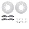 2212-99105 Geoperformance Drilled/Slotted Rotors w/Heavy-Duty Pads Kit & Hardware, 1999-2005 Ford/Lincoln/Mercury/Mazda, Positio - image 1