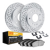 2212-99141 Geoperformance Drilled/Slotted Rotors w/Heavy-Duty Pads Kit & Hardware, 2004-2011 Ford/Lincoln/Mercury/Mazda, Positio - image 1