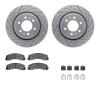2212-99165 Geoperformance Drilled/Slotted Rotors w/Heavy-Duty Pads Kit & Hardware, 2010-2021 Ford/Lincoln/Mercury/Mazda, Positio - image 1