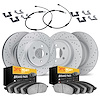 2224-40001 Geoperformance Drilled/Slotted Rotors w/Heavy-Duty Pads/Sensor & Hardware Kit, 2002-2006 Multiple Makes/Models, Posit - image 1