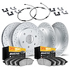 2224-40014 Geoperformance Drilled/Slotted Rotors w/Heavy-Duty Pads/Sensor & Hardware Kit, Fits Select Multiple Makes/Models, Pos - image 1