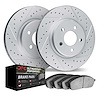 2402-40016 Geoperformance Drilled/Slotted Brake Rotors with Ultimate-Duty Brake Pads Kit, 2005-2010 Multiple Makes/Models, Posit - image 1