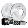 2402-54073 Geoperformance Drilled/Slotted Brake Rotors with Ultimate-Duty Brake Pads Kit, Fits Select Ford/Lincoln/Mercury/Mazda - image 1
