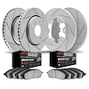2404-67000 Geoperformance Slotted Brake Rotors with Ultimate-Duty Brake Pads Kit, 2004-2005 Infiniti/Nissan, Position: Front and - image 1