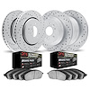 2404-67011 Geoperformance Drilled Brake Rotors with Ultimate-Duty Brake Pads Kit, 2005-2007 Infiniti/Nissan, Position: Front and - image 1