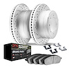 2412-40000 Geoperformance Drilled Brake Rotors with Ultimate-Duty Brake Pads Kit & Hardware, 1988-2000 Multiple Makes/Models, Po - image 1