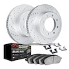 2412-48033 Geoperformance Drilled/Slotted Brake Rotors with Ultimate-Duty Brake Pads Kit & Hardware, 2011-2019 GM, Position: Rea - image 1