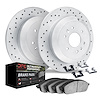 2412-67000 Geoperformance Drilled Brake Rotors with Ultimate-Duty Brake Pads Kit & Hardware, 2004-2015 Infiniti/Nissan, Position - image 1