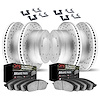 2414-40000 Geoperformance Drilled Brake Rotors with Ultimate-Duty Brake Pads Kit & Hardware, 2000-2002 Mopar, Position: Front an - image 1