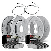 2414-67000 Geoperformance Slotted Brake Rotors with Ultimate-Duty Brake Pads Kit & Hardware, 2004-2005 Infiniti/Nissan, Position - image 1