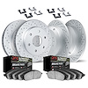 2414-67002 Geoperformance Drilled/Slotted Brake Rotors with Ultimate-Duty Brake Pads Kit & Hardware, 2005-2007 Infiniti/Nissan,  - image 1