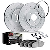 2422-63001 Geoperformance Drilled/Slotted Brake Rotors with Ultimate-Duty Brake Pads/Sensor & Hardware Kit, 2012-2018 Mercedes-B - image 1