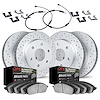 2424-47001 Geoperformance Drilled/Slotted Brake Rotors with Ultimate-Duty Brake Pads/Sensor & Hardware Kit, Fits Select GM, Posi - image 1