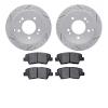 2502-03007 Geoperformance Drilled/Slotted Rotors w/5000 Advanced Brake Pads Kit, 2008-2010 Kia/Hyundai/Genesis, Position: Rear - image 1