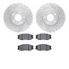 2502-03014 Geoperformance Drilled/Slotted Rotors w/5000 Advanced Brake Pads Kit, 2004-2006 Kia/Hyundai/Genesis, Position: Front - image 1