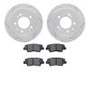 2502-03034 Geoperformance Drilled/Slotted Rotors w/5000 Advanced Brake Pads Kit, 2010-2010 Kia/Hyundai/Genesis, Position: Rear - image 1