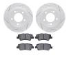 2502-03051 Geoperformance Drilled/Slotted Rotors w/5000 Advanced Brake Pads Kit, Fits Select Kia/Hyundai/Genesis, Position: Rear - image 1