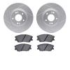 2502-03078 Geoperformance Drilled/Slotted Rotors w/5000 Advanced Brake Pads Kit, Fits Select Kia/Hyundai/Genesis, Position: Fron - image 1