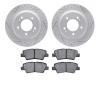 2502-03085 Geoperformance Drilled/Slotted Rotors w/5000 Advanced Brake Pads Kit, Fits Select Kia/Hyundai/Genesis, Position: Rear - image 1