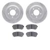 2502-03087 Geoperformance Drilled/Slotted Rotors w/5000 Advanced Brake Pads Kit, Fits Select Kia/Hyundai/Genesis, Position: Rear - image 1