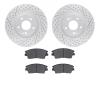 2502-03092 Geoperformance Drilled/Slotted Rotors w/5000 Advanced Brake Pads Kit, Fits Select Kia/Hyundai/Genesis, Position: Fron - image 1
