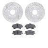 2502-03098 Geoperformance Drilled/Slotted Rotors w/5000 Advanced Brake Pads Kit, Fits Select Kia/Hyundai/Genesis, Position: Fron - image 1